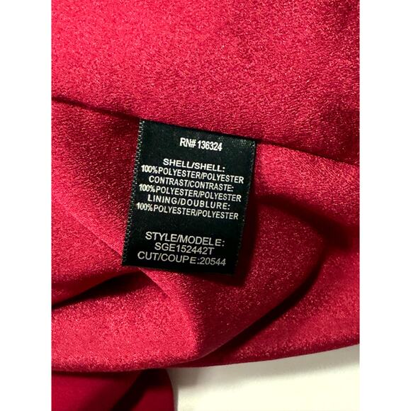 Halston Heritage NWT off-the-shoulder mini dress burgundy ruffled neckline - Picture 11 of 11